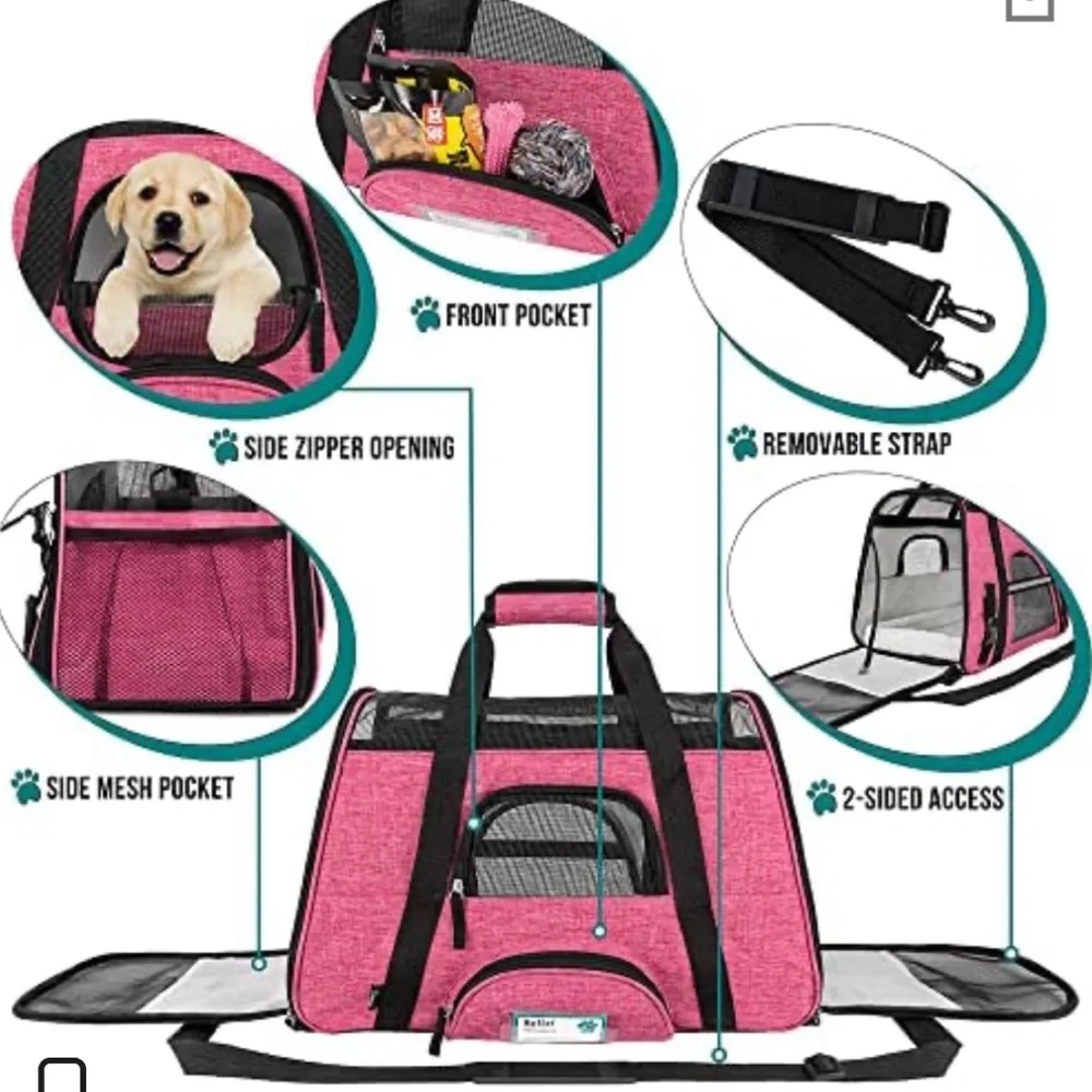 Premium Airline Approved Soft-Sided Pet Travel Carrier.